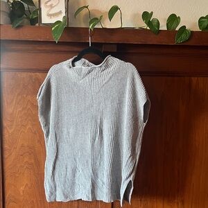 Eileen Fisher Light Gray Knit Oversized Sweater Top